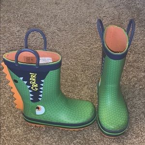 Toddler boy dinosaur rain boot